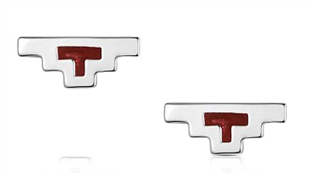 NEW MONTANA SILVERSMITHS women's amarillo stud earrings in silver/red